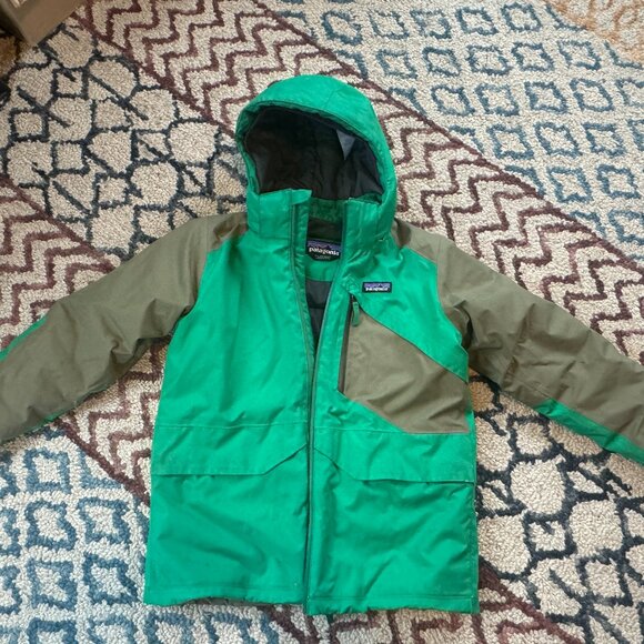 Patagonia Boy's Snowshot Winter Ski Snowboard Jacket, Size Large, Green